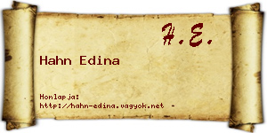 Hahn Edina névjegykártya
